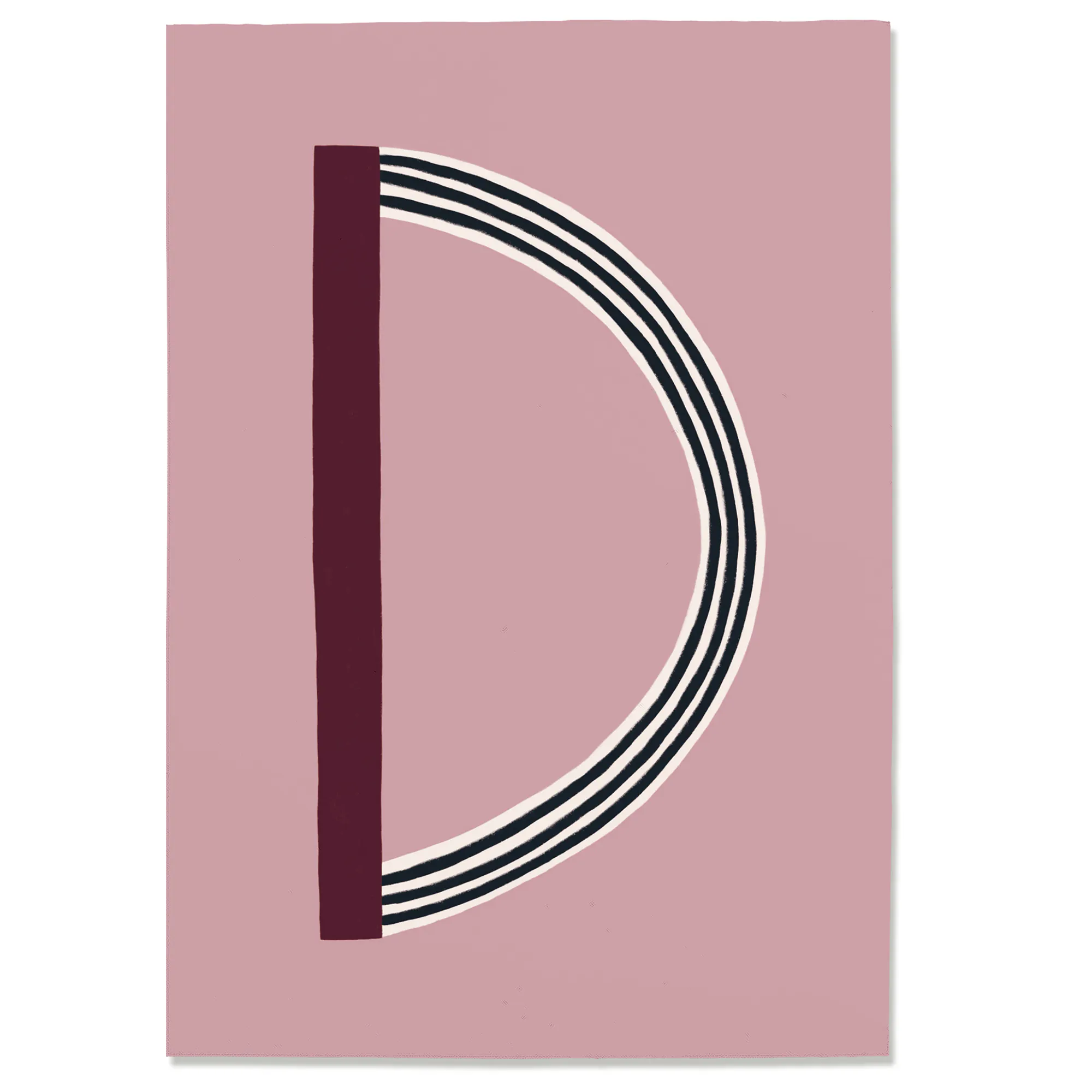 Postkarte D#2, Postkarte Buchstabe D, illustrierte Postkarte mit Buchstabe D, ABC Postkarten, Postkartenset ABC, Buchstabenpostkarten von Anna Katharina Jansen