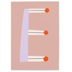 Postkarte E#2, Postkarte Buchstabe E, illustrierte Postkarte mit Buchstabe E, ABC Postkarten, Postkartenset ABC, Buchstabenpostkarten von Anna Katharina Jansen