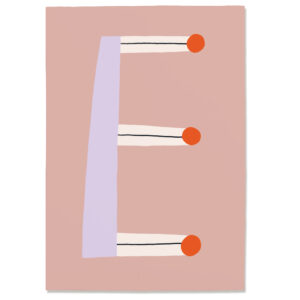 Postkarte E#2, Postkarte Buchstabe E, illustrierte Postkarte mit Buchstabe E, ABC Postkarten, Postkartenset ABC, Buchstabenpostkarten von Anna Katharina Jansen