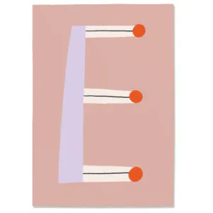Postkarte E#2, Postkarte Buchstabe E, illustrierte Postkarte mit Buchstabe E, ABC Postkarten, Postkartenset ABC, Buchstabenpostkarten von Anna Katharina Jansen