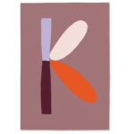 Postkarte K, Postkarte Buchstabe K, illustrierte Postkarte mit Buchstabe K, ABC Postkarten, Postkartenset ABC, Buchstabenpostkarten von Anna Katharina Jansen