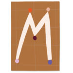 Postkarte M#2, Postkarte Buchstabe M, illustrierte Postkarte mit Buchstabe M, ABC Postkarten, Postkartenset ABC, Buchstabenpostkarten von Anna Katharina Jansen