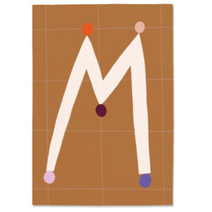 Postkarte M#2, Postkarte Buchstabe M, illustrierte Postkarte mit Buchstabe M, ABC Postkarten, Postkartenset ABC, Buchstabenpostkarten von Anna Katharina Jansen