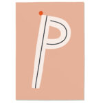 Postkarte P, Postkarte Buchstabe P, illustrierte Postkarte mit Buchstabe P, ABC Postkarten, Postkartenset ABC, Buchstabenpostkarten von Anna Katharina Jansen