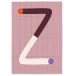 Postkarte Z, Postkarte Buchstabe Z, illustrierte Postkarte mit Buchstabe Z, ABC Postkarten, Postkartenset ABC, Buchstabenpostkarten von Anna Katharina Jansen